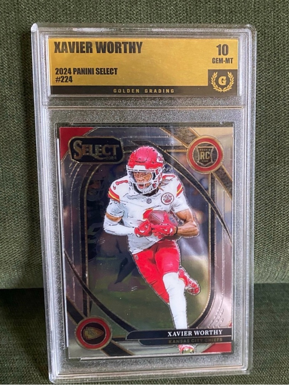 2024 Select Xavier Worthy Club Level Golden Grading 10 rookie card! Chiefs